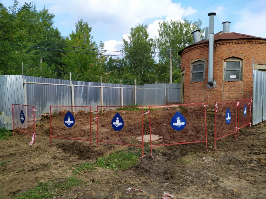 Замена канализационного трубопровода на КНС в деревне Оболдино